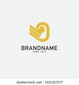 Rooster logo template, stylized vector symbol Design, on white background