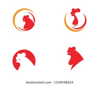 Rooster Logo Template vector icon illustration design