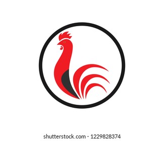 Rooster Logo Template vector illustration