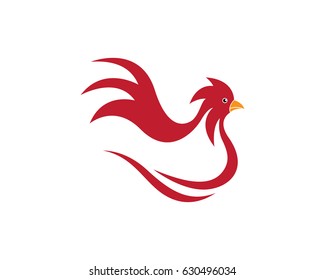 Rooster Logo Template vector illustration