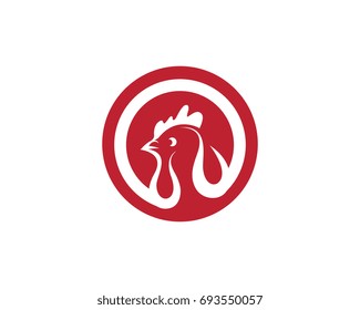 Rooster Logo Template vector illustration