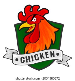 rooster logo vector
with the addition of an emblem and ribbon for the brand name column
This logo is suitable for a theme design about chicken food