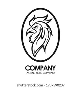 Rooster logo vector. Design Vector.