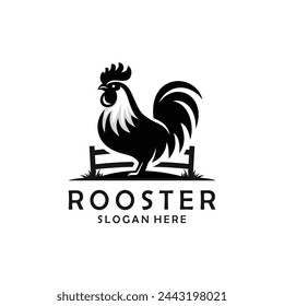 Rooster logo vector. EPS 10 editable vector