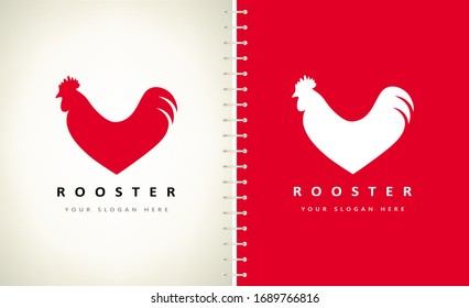 Rooster logo vector. Farm bird design.