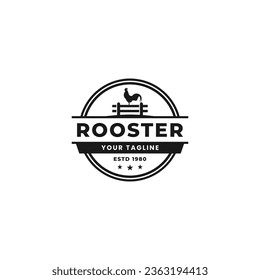 Rooster Logo Vector or Rooster Farm Label Vector Isolated. Best Rooster Logo for product packaging design element, print design, and more about Rooster.