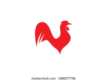 Stylized Red Rooster Logotypes Designs Stock Vector (Royalty Free ...