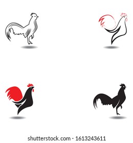 Rooster logo vector illustration template
