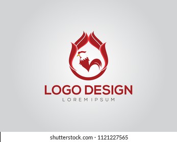 Rooster logo vector modern graphic abstract template