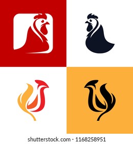 Rooster logo vector modern graphic abstract download template
