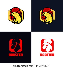 Rooster logo vector modern graphic abstract download template