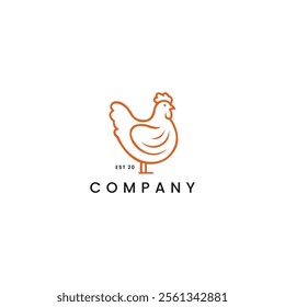 Rooster Logo Vector Outline, Farm Symbol, Rooster Icon Illustration for Grill and BBQ Logo Design, Food Business, Restaurant Branding, Culinary Ventures Artwork, Poultry Logo, Custom Farm Animal Art