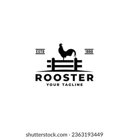Rooster Logo Vector or Simple Rooster Farm Label Vector. Best Rooster Logo for product packaging design element, print design, and more about Rooster.