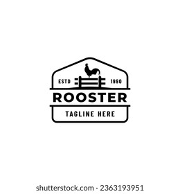 Rooster Logo Vector or Simple Rooster Farm Label Vector Isolated. Best Rooster Logo for product packaging design element, print design, and more about Rooster.
