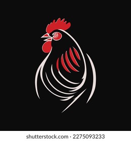 Rooster Logo Vector Template Design minimalist