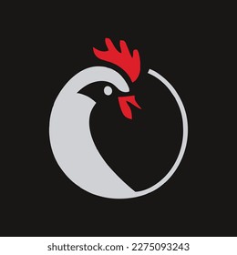 Rooster Logo Vector Template Design minimalist