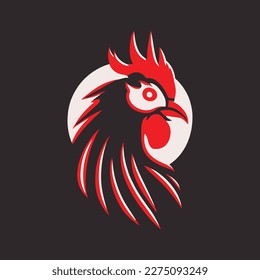 Rooster Logo Vector Template Design minimalist