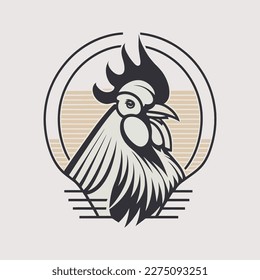 Rooster Logo Vector Template Design minimalist