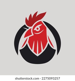 Rooster Logo Vector Template Design minimalist