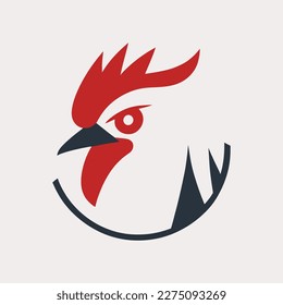 Rooster Logo Vector Template Design minimalist