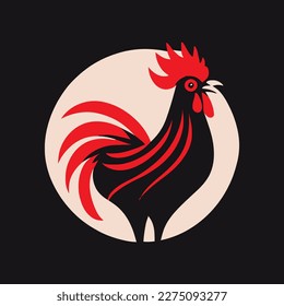 Rooster Logo Vector Template Design minimalist