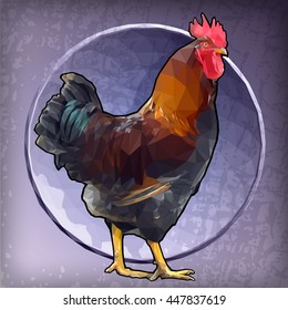 Rooster in low poly style