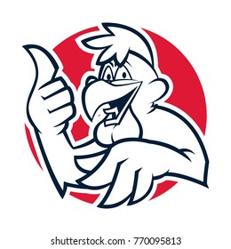 rooster mascot black and white illustration restaurant logo