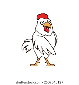 rooster mascot cartoon logo design vector