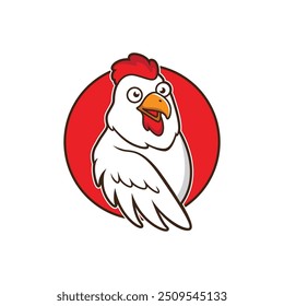 rooster mascot cartoon logo design vector