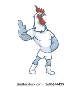 Rooster mascot design with modern illustration concept style for sport team