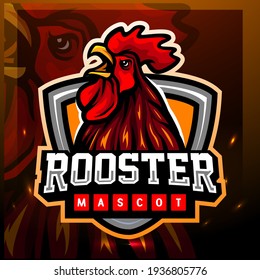 Rooster mascot. esport logo design