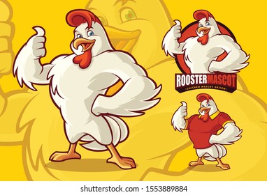 Rooster Mascot for food business with optional apprearance