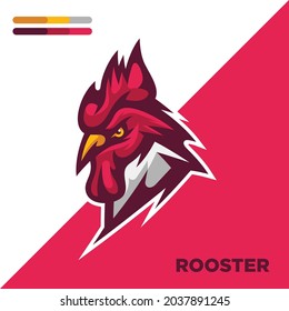 Rooster Mascot Gaming Logo Design