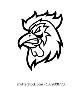 Rooster mascot logo design illustration