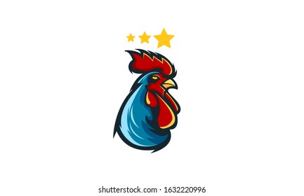Rooster mascot logo design with modern illustration concept style for badge, emblem and t shirt printing. Chicken  illustration for sport and e-sport team.
