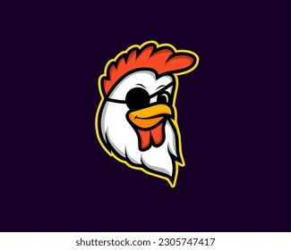 rooster mascot logo design vector