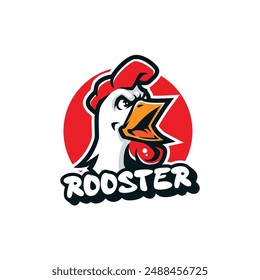 Rooster mascot logo design vector with modern illustration concept style for badge, emblem and t shirt printing. Rooster head illustration.