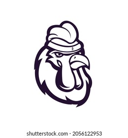 Versión de la silueta del logotipo de la mascota de gallos