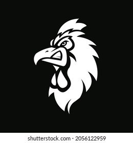 Rooster mascot logo silhouette version