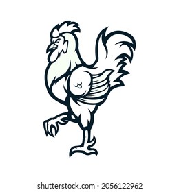 Rooster mascot logo silhouette version
