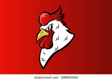 ROOSTER MASCOT LOGO VECTOR ILLUSTRATION