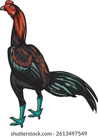 Rooster mascot logo vector illustration. Emblem, Icon, Badge. chicken rooster premium logo. chicken farm 