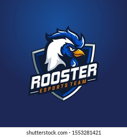 Rooster mascot sport logo design. Chicken rooster head mascot vector illustration