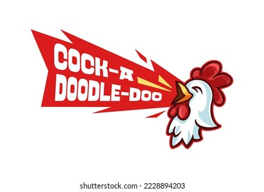 Rooster mascot vector design. Chicken poster with standout color.