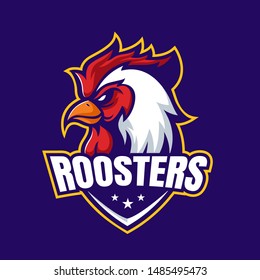 Rooster Mascot, Vector Logo Illustration