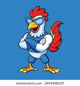 rooster mascot vector object isolated background