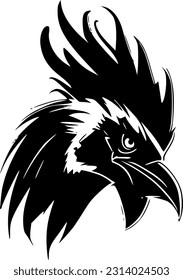 Rooster - Logotipo mínimo y plano - Ilustración vectorial