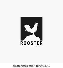 Rooster minimalist logo vector illustration design