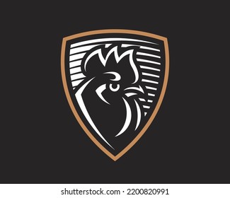 Rooster modern logo. Chicken vector illustration for your emblem or crest.