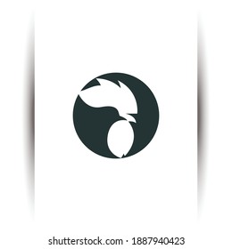 rooster monogram logo icon design with simple modern style